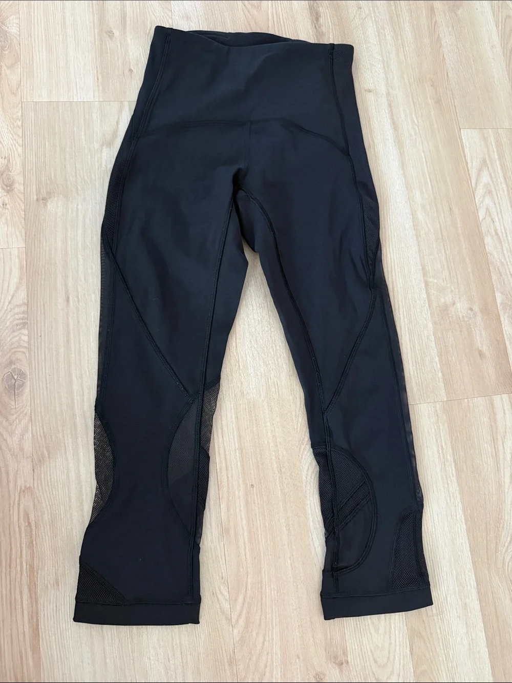 lululemon athletica Black High-Rise Mesh Paneled Leggings